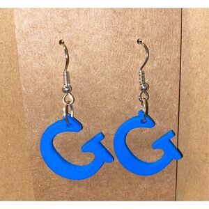 ☀️3/$9☀️ Letter “G” Wood Earrings (Blue)